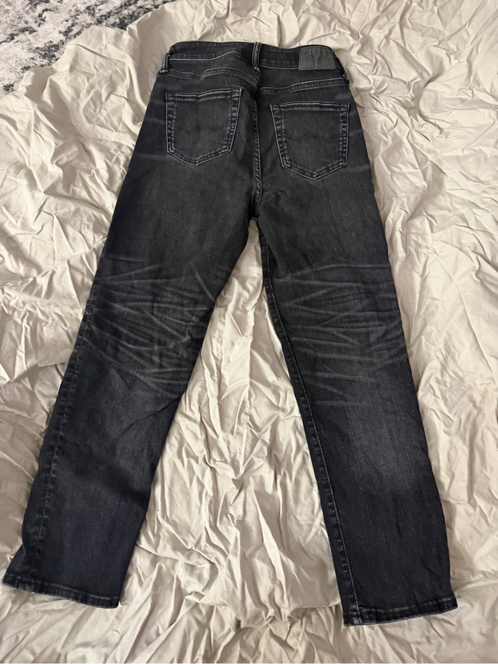 American Eagle Men Black Faded Straight-Leg Jeans Airflex+ - Picture 2 of 2